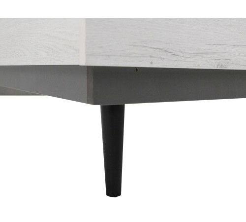 Кровать Нильс 140х200, дуб эльза/темно-серый лофт/рогожка