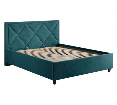 Кровать с подъемным механизмом Хлоя 140х200, изумрудный велюр