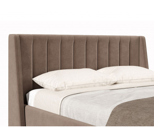 Кровать с подъемным механизмом Одри 160х200, какао велюр