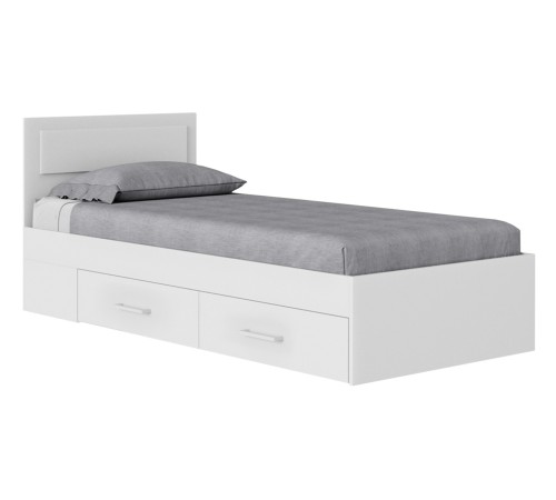 Кровать София с ящиками 120х200, белый + Матрас First SХ 19 120х200