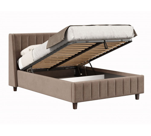 Кровать с подъемным механизмом Одри 140х200, какао велюр
