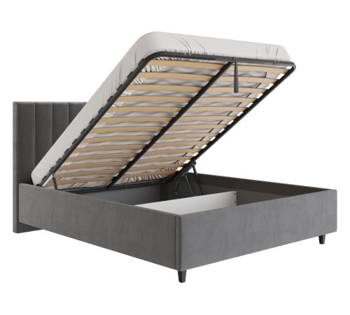 Кровать с подъемным механизмом Симона Люкс ПМ, какао велюр + Матрас Optima S 25 relax 140х200