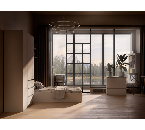 Кровать Ньерд 120х200, дуб вотан