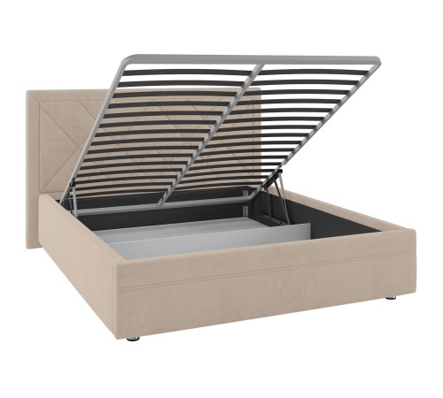 Кровать с подъемным механизмом Мелинда 140х200, кремовый велюр