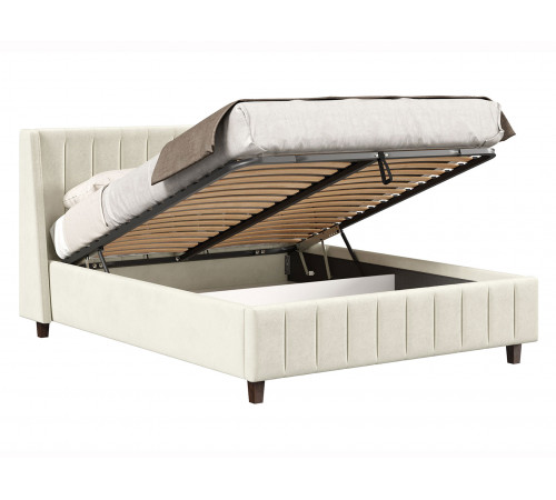 Кровать с подъемным механизмом Одри 160х200, молочный велюр