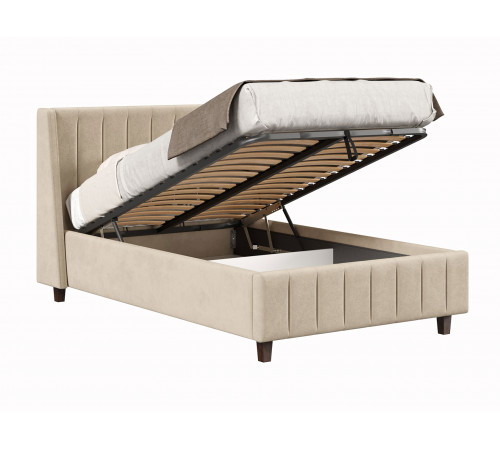 Кровать с подъемным механизмом Одри 120х200, кремовый велюр