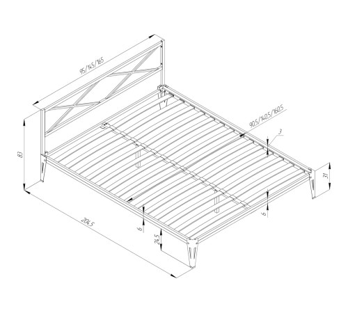 Кровать Тиона 140x200, белый Кровать Тиона 140x200, белый