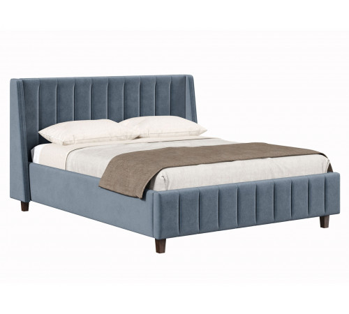 Кровать с подъемным механизмом Одри 160х200, серый велюр