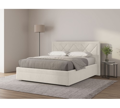 Кровать с подъемным механизмом Мелинда 140х200, кремовый велюр