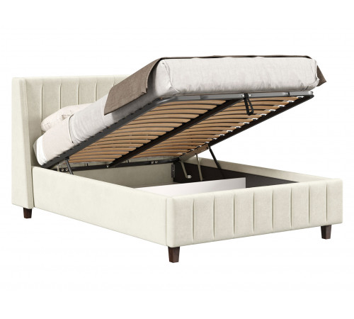 Кровать с подъемным механизмом Одри 140х200, молочный велюр