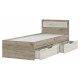 Кровать Феста с ящиками 90х200, дуб крафт серый/белый
