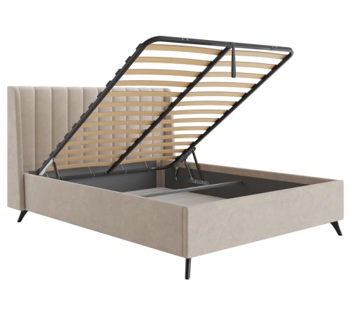 Кровать с подъемным механизмом Холли 140х200, какао велюр + Матрас Status S 24 double 140х200