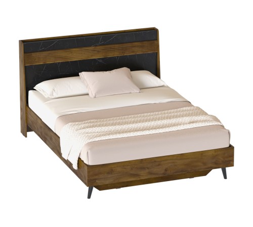 Кровать Браун 160х200, таксония/мрамор неро маркина