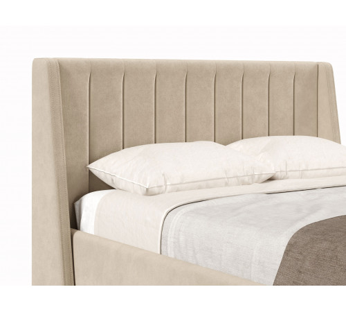 Кровать с подъемным механизмом Одри 140х200, кремовый велюр