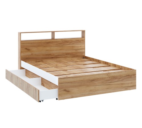 Кровать Ивис 160х200, дуб крафт золотой/белый