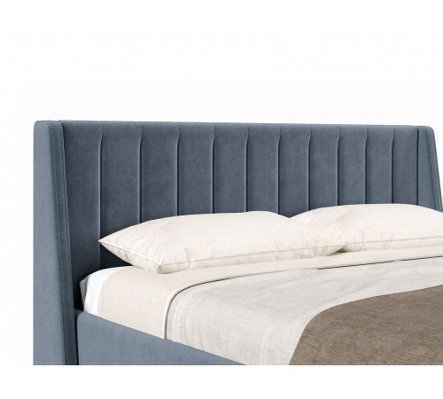 Кровать с подъемным механизмом Одри 180х200, серый велюр