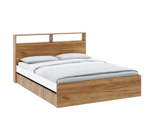 Кровать Ивис 160х200, дуб крафт золотой/белый