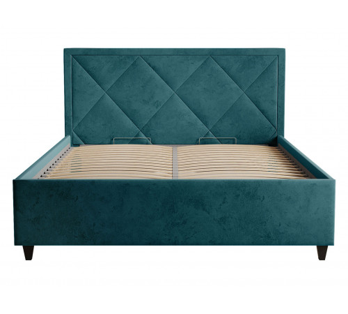 Кровать с подъемным механизмом Хлоя 140х200, изумрудный велюр