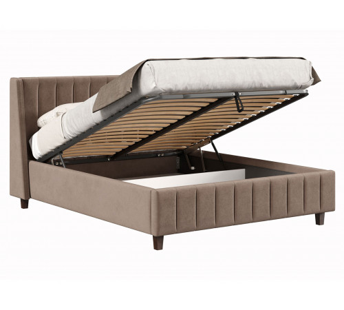 Кровать с подъемным механизмом Одри 160х200, какао велюр