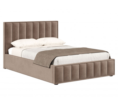 Кровать с подъемным механизмом Шерон 140х200, какао велюр