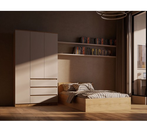 Кровать Ньерд 90х200, дуб вотан