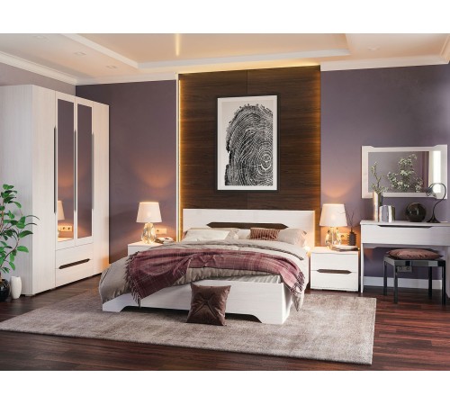 Кровать Вена настил 140х200, ясень анкор светлый Кровать Вена настил 140х200, ясень анкор светлый