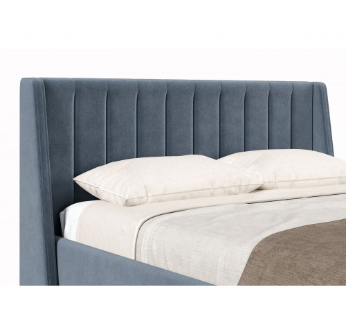 Кровать с подъемным механизмом Одри 160х200, серый велюр