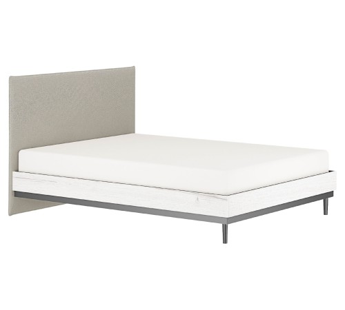 Кровать Нильс 140х200, дуб эльза/темно-серый лофт/рогожка