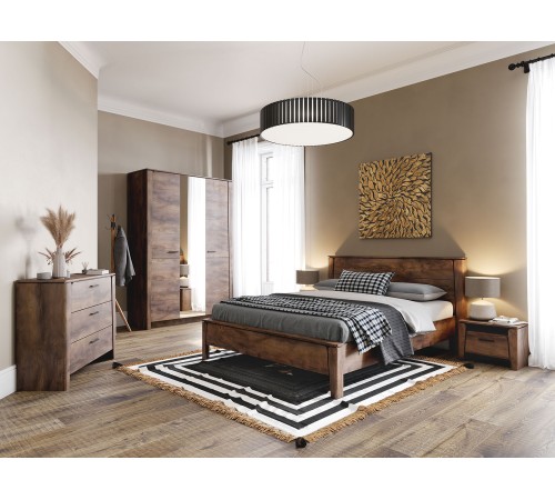 Кровать с подъемным механизмом и внутренним коробом Мальта 140х200 см, дуб винтерберг