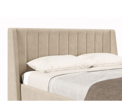 Кровать с подъемным механизмом Одри 160х200, кремовый велюр