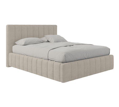 Кровать с подъемным механизмом Аметис 140х200, кремовый велюр