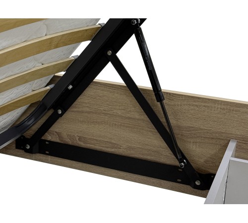 Кровать с подъемным механизмом Джулия 120х200, ясень анкор светлый/кремово-серый