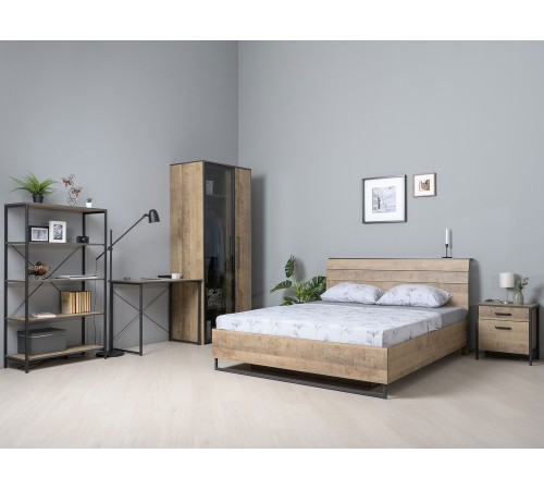 Кровать с подъемным механизмом Трувор 11.34 N 160х200, дуб гранж песочный/интра
