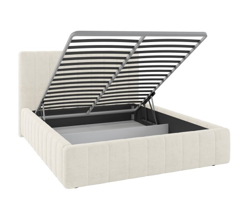 Кровать с подъемным механизмом Аметис 140х200, кремовый велюр