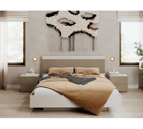 Кровать Атлантис 160х200, кашемир/флан матовая