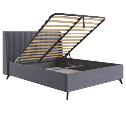 Кровать с подъемным механизмом Холли 140х200, какао велюр + Матрас Status S 24 double 140х200