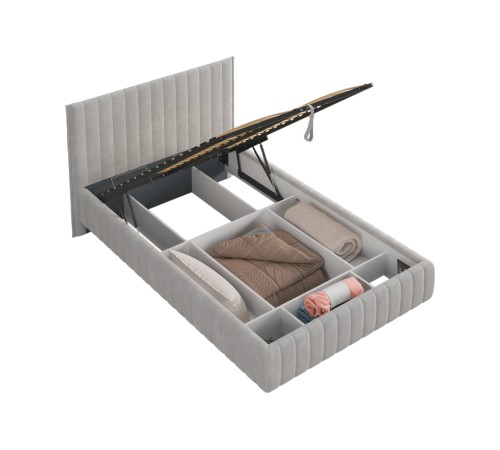 Кровать с подъемным механизмом Твикс 120х200, галька велюр Кровать с подъемным механизмом Твикс 120х200, галька велюр