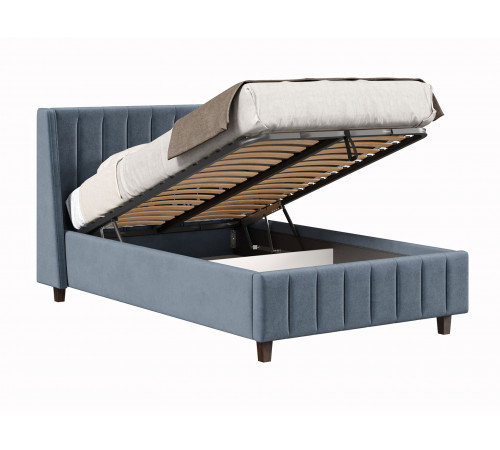 Кровать с подъемным механизмом Одри 120х200, серый велюр