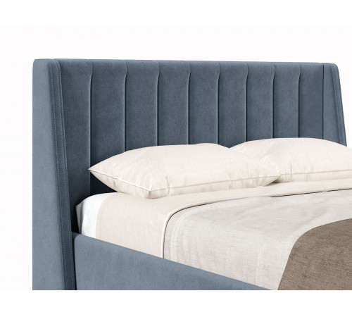 Кровать с подъемным механизмом Одри 140х200, серый велюр