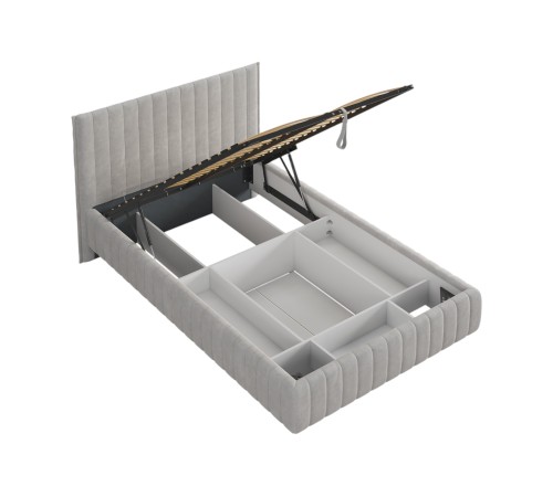 Кровать с подъемным механизмом Твикс 120х200, галька велюр Кровать с подъемным механизмом Твикс 120х200, галька велюр