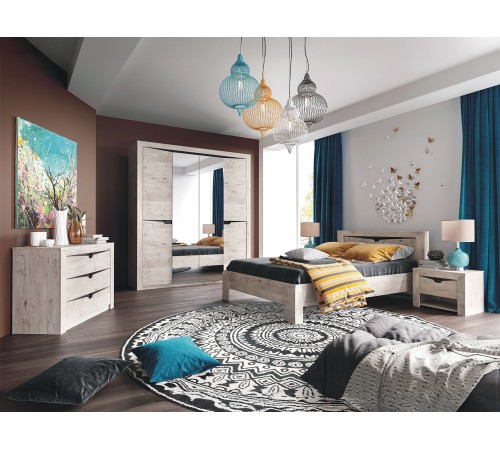 Кровать Соренто 120х200 см, дуб бонифаций