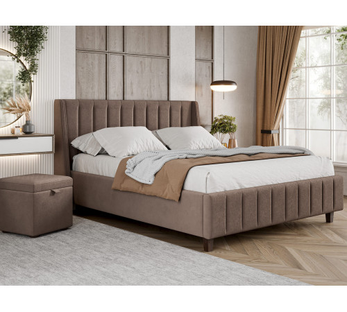Кровать с подъемным механизмом Одри 180х200, какао велюр