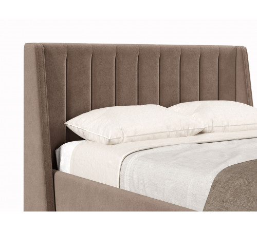 Кровать с подъемным механизмом Одри 140х200, какао велюр