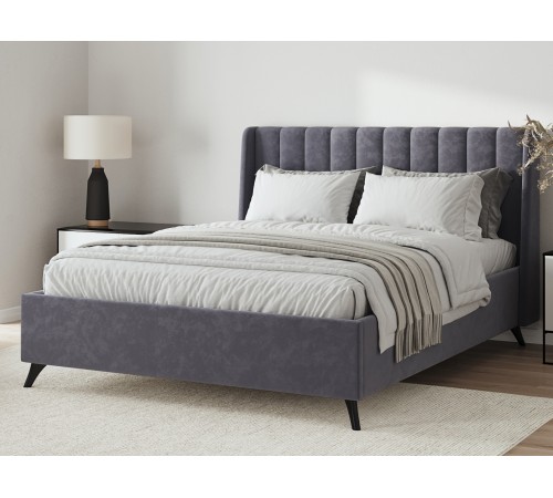 Кровать с подъемным механизмом Холли 140х200, какао велюр + Матрас Status S 24 double 140х200