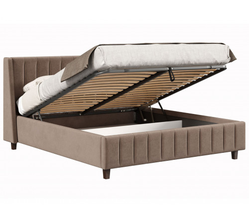 Кровать с подъемным механизмом Одри 180х200, какао велюр