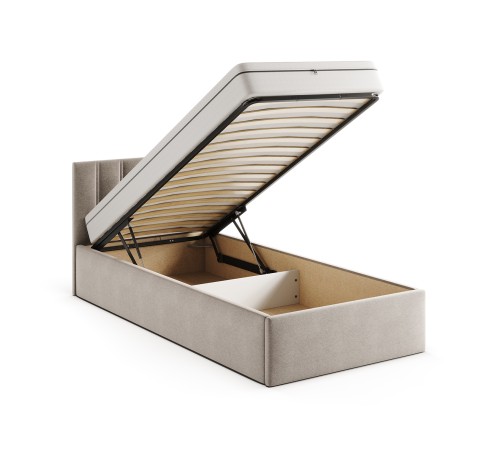 Кровать с ПМ Корсо 90х200, рогожка бежевая Кровать с ПМ Корсо 90х200, рогожка бежевая