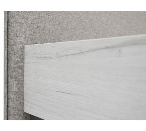 Кровать Нильс 140х200, дуб эльза/темно-серый лофт/рогожка