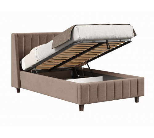 Кровать с подъемным механизмом Одри 120х200, какао велюр