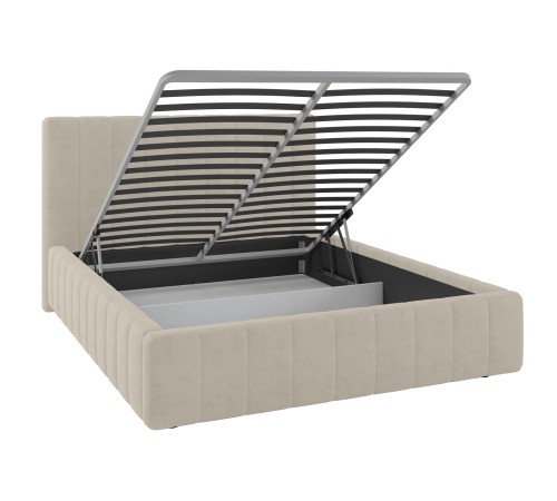Кровать с подъемным механизмом Аметис 140х200, кремовый велюр