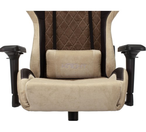 1382455 Кресло игровое Бюрократ VIKING 7 KNIGHT BR FABRIC коричневый текстиль/эко.кожа крестовина металл